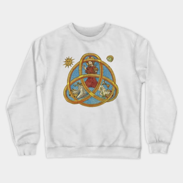 Medieval Astrology Illustration Crewneck Sweatshirt by starwilliams